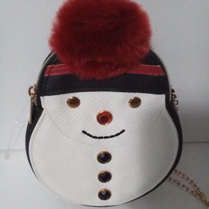 Holiday Arcade Snowman purse w/ chain handle